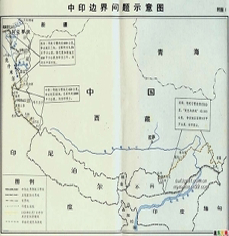 英国探险家划出的一条位于英属印度和西藏的边界，称为“麦克马洪线”。(网络图片)