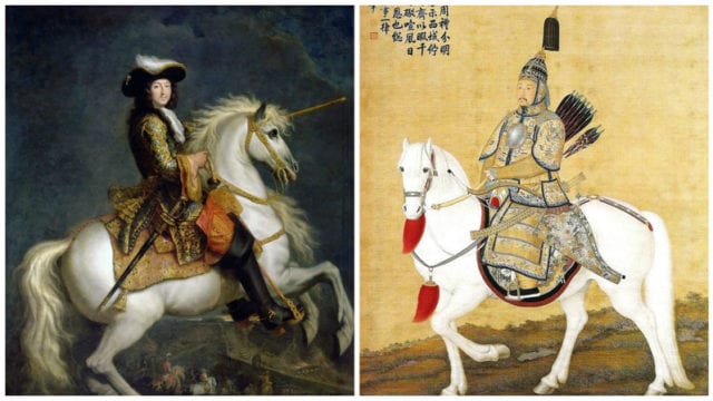 路易十四与乾隆的骑马画像