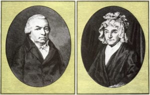 贝多芬的双亲，左侧为父亲约翰·范·贝多芬（1740年至1792年），右侧为母亲马丽亚·马达琳娜·凯维利希（1746年至1787年）